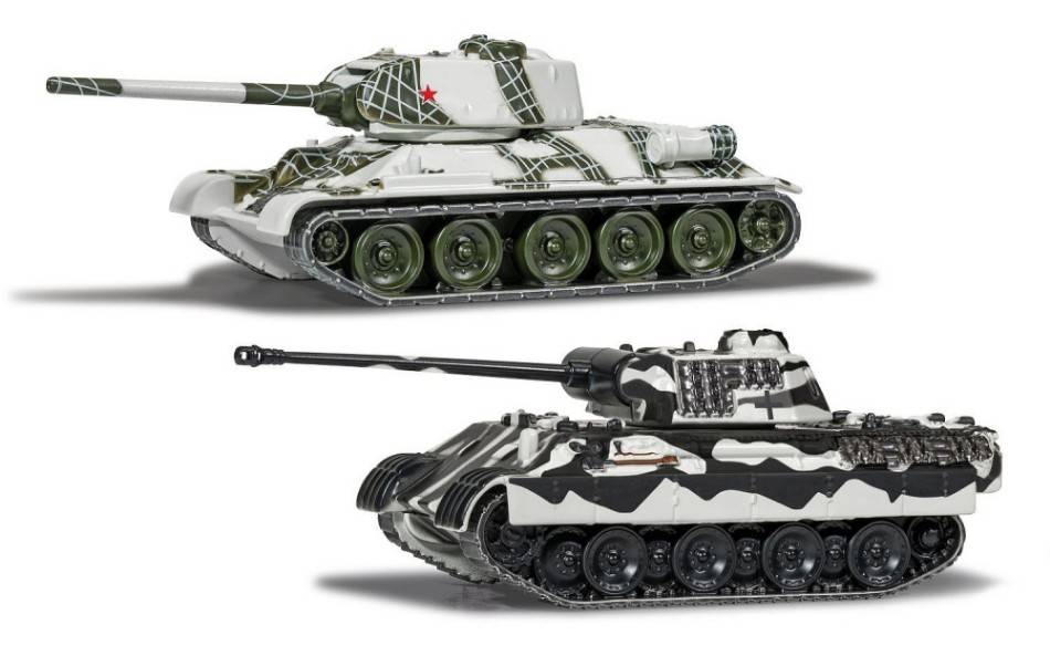 SCALE MODEL COMPATIBLE WITH WORLD OF TANKS T-34 VS PANTHER 10.4 cm CORGI WT91301