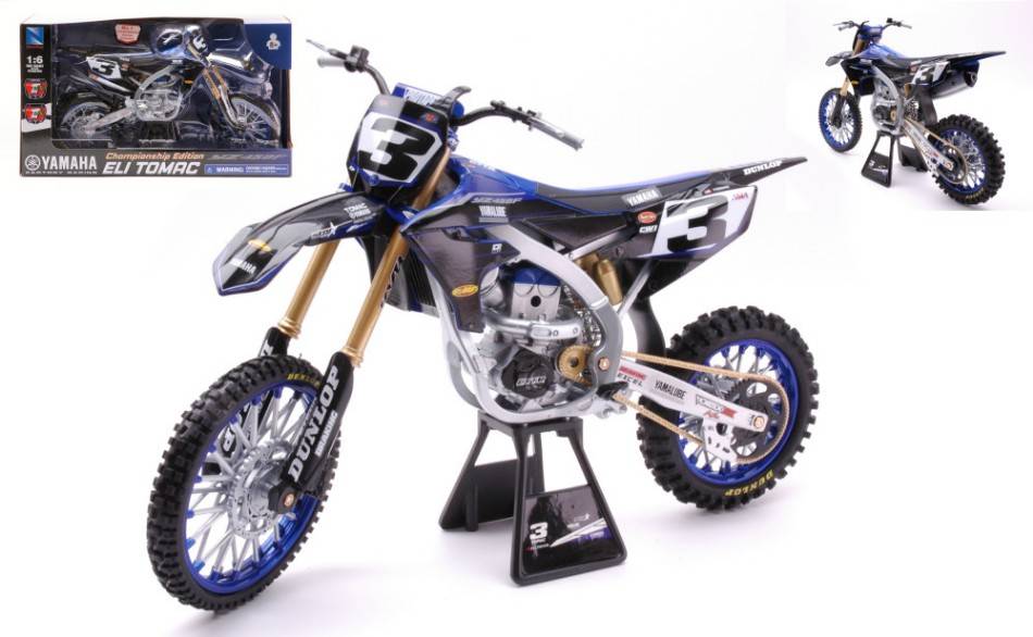 MODÈLE RÉDUIT COMPATIBLE AVEC YAMAHA YZ 450 F N.3 ELI TOMAC 1:6 NEW RAY NY49713