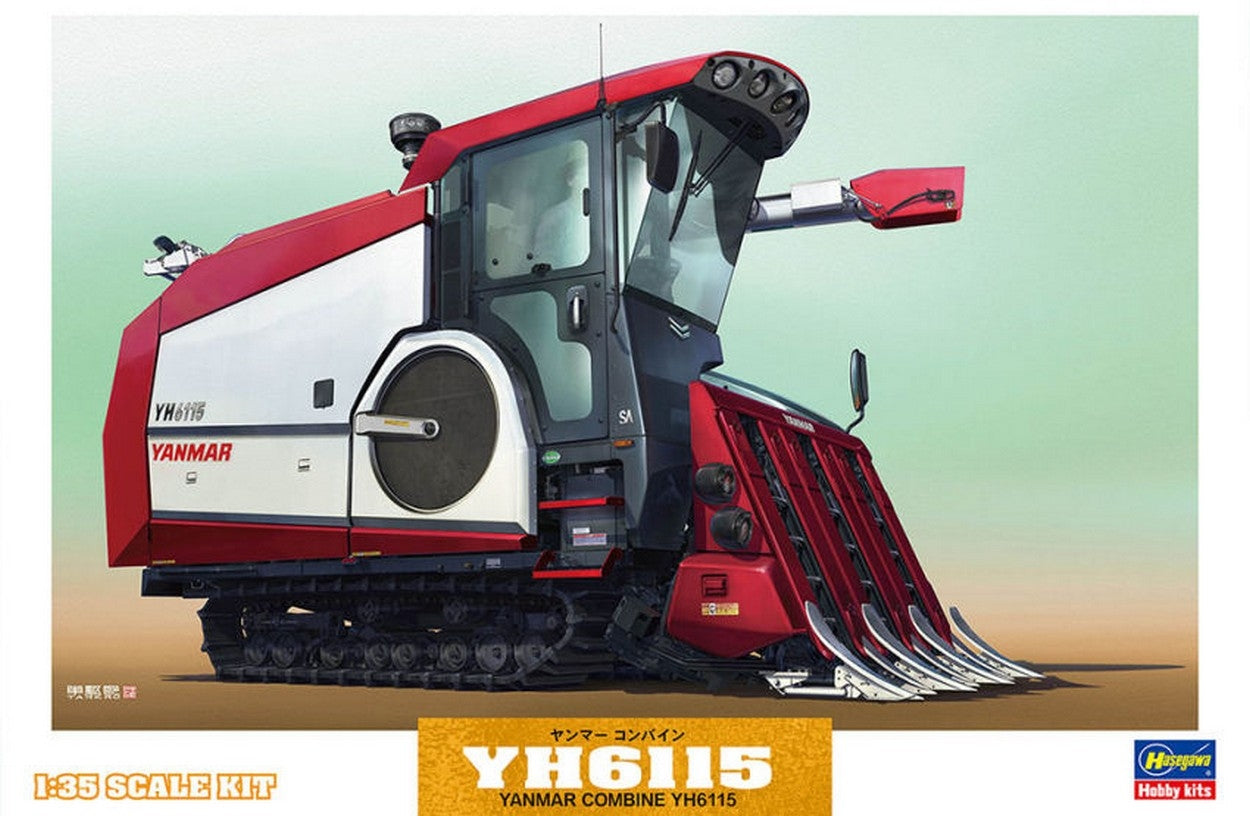 SCALE MODEL COMPATIBLE WITH YANMAR COMBINE YH6115 KIT 1:35 HASEGAWA HA66007