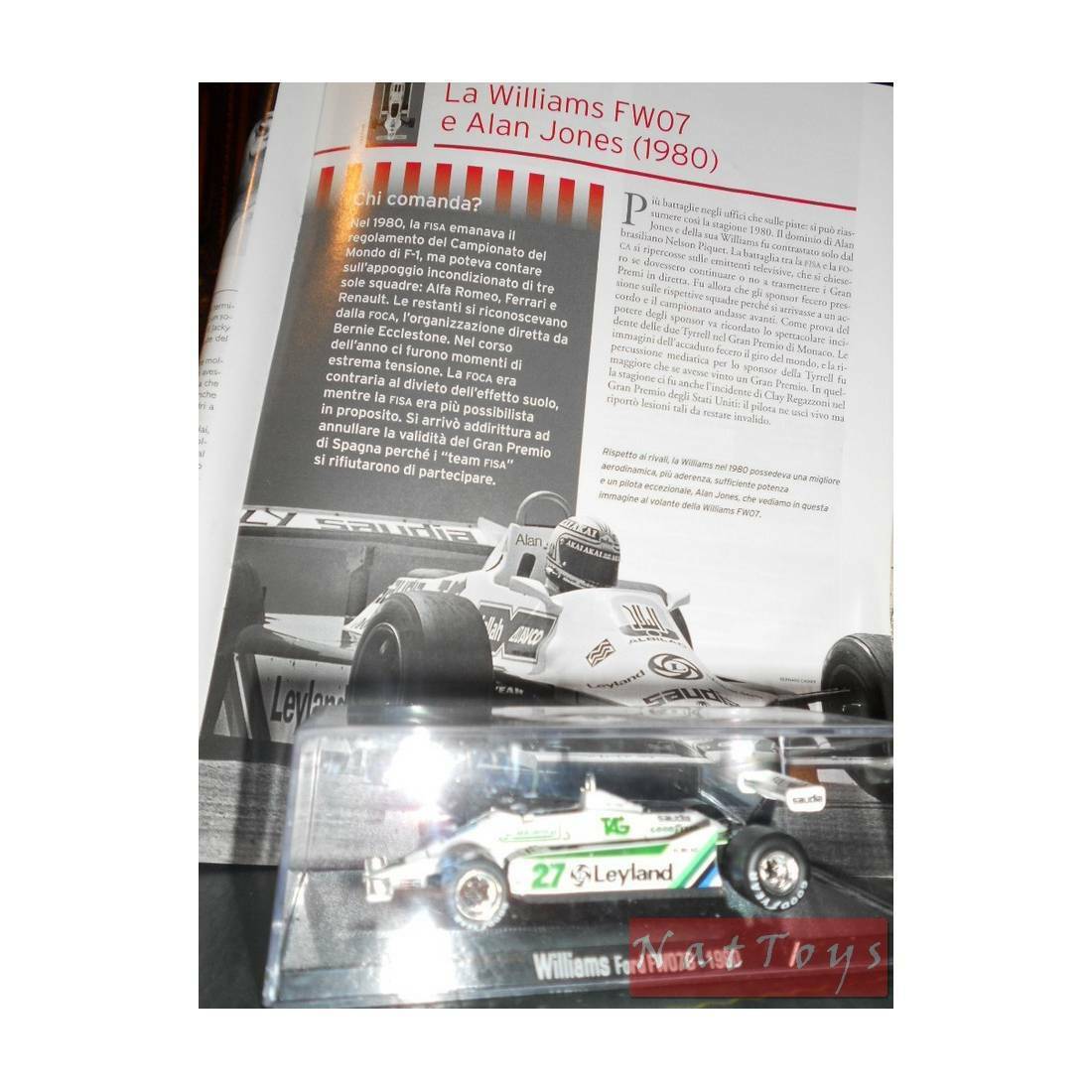 EDITORIA Modellino RBA Williams Ford FW07B 1980 F1 Jones Rare DIE CAST 1:43 +fascicolo