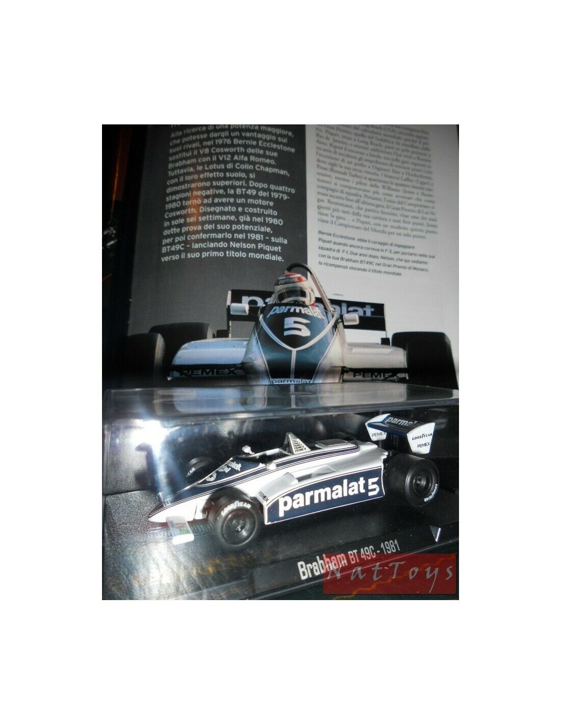 EDITORIA Modellino RBA Brabham BT 49C 1981 F1 Piquet DIE CAST 1:43 +fascicolo
