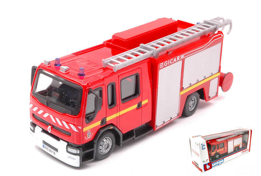 MODELLINO Burago RENAULT PREMIUM GICAR EMERGENCY FIRE TRUCK 1:50 MODEL SCALE BU32002A 250506