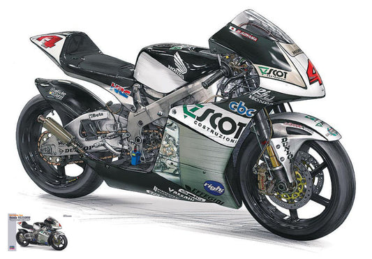 KIT DA MONTARE COMPATIBILE CON HONDA RS250RW H.AOYAMA 2009 TEAM SCOT N.4 WORLD CHAMPION 250cc KIT 1:12 HASEGAWA HASBK1