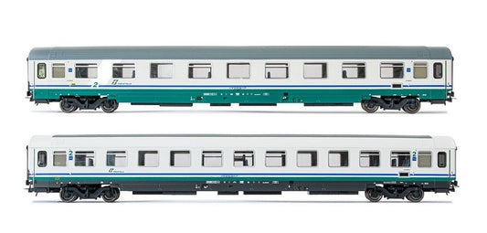 MODELLINO IN SCALA COMPATIBILE CON FS 2 CARROZZE PASSEGGERI TIPO UIC-Z LIVREA XMPR 2a CL EP.VI H0 1:87 RIVAROSSI HR4286