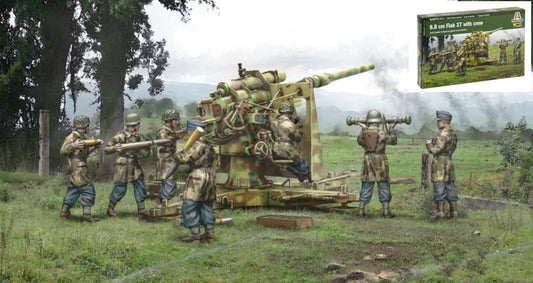 FLAK 37 8,8 cm WITH CREW KIT 1:56 Scale Varie Italeri