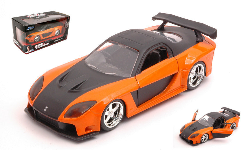 MODELLINO Jada Toys HAN'S MAZDA RX-7 FAST & FURIOUS 1993 ORANGE/BLACK 1:32 MODEL SCALE JADA30736 250506