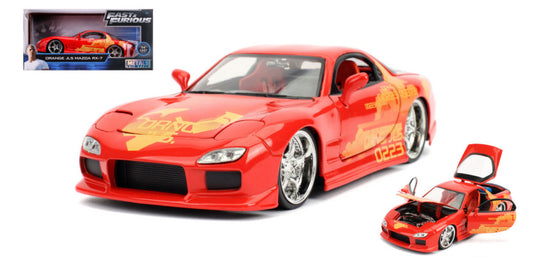 MODELLINO Jada Toys ORANGE JLS MAZDA RX-7  FAST & FURIOUS 1:24 MODEL SCALE JADA30747 250506