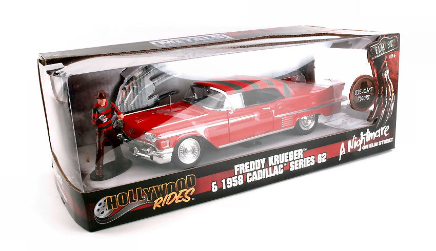 MODELLINO Jada Toys CADILLAC SERIES 62 A NIGHTMARE W/FREDDY KRUEGER FIGURE 1:24 MODEL SCALE JADA31102 250506