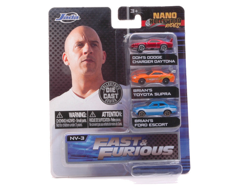 MODELLINO Jada Toys BLISTER 3 AUTO NANO HOLLYWOOD FAST & FURIOUS cm 4 MODEL SCALE JADA31124 250506