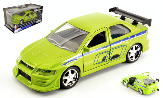 MODELLINO Jada Toys BRIAN'S MITSUBISHI LANCER EVOLUTION VII FAST & FURIOUS GREEN 1:32 MODEL SCALE JADA99789 250506