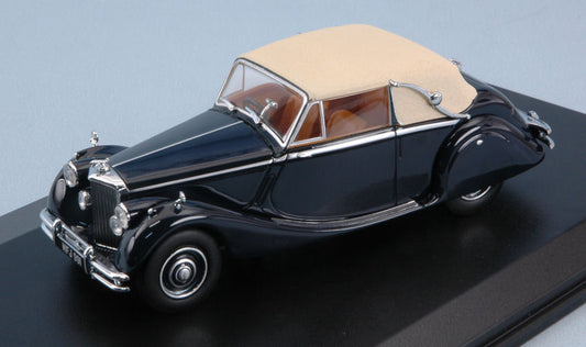 MODELLINO IN SCALA COMPATIBILE CON JAGUAR MKV RHD DARK BLUE W/BEIGE ROOF 1:43 OXFORD OXF43JAG5003