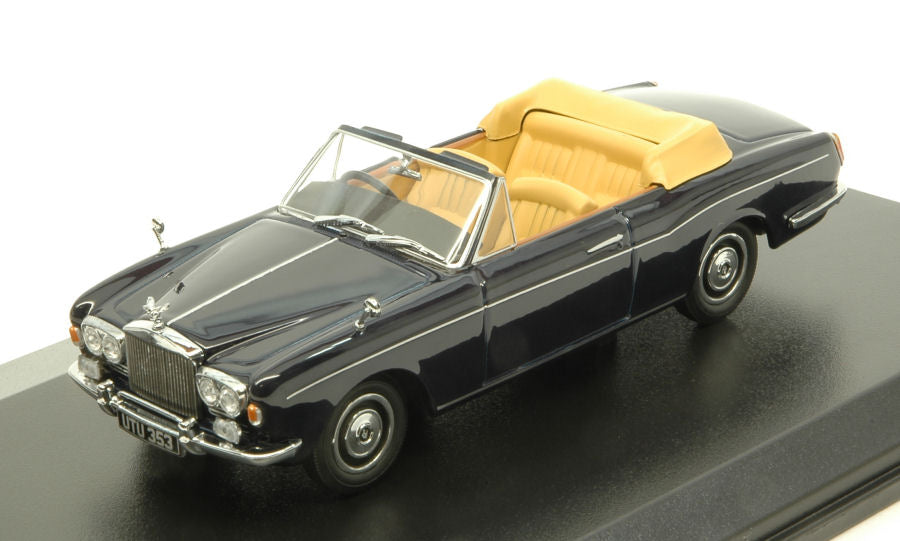 MODELLINO IN SCALA COMPATIBILE CON ROLLS ROYCE CORNICHE CONVERTIBLE (OPEN) 1971 DARK BLUE 1:43 OXFORD OXF43RRC001