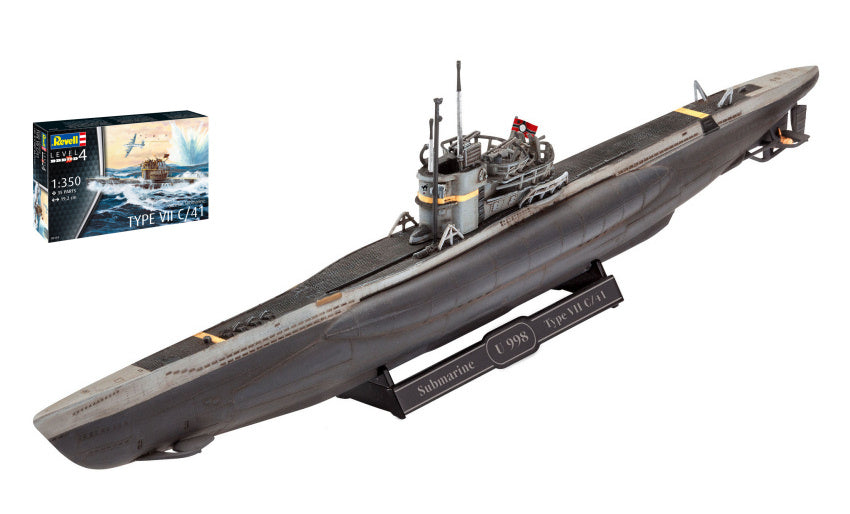 KIT DA MONTARE SCALA COMPATIBILE CON GERMAN SUBMARINE TYPE VII C/41 KIT 1:350 REVELL RV05154
