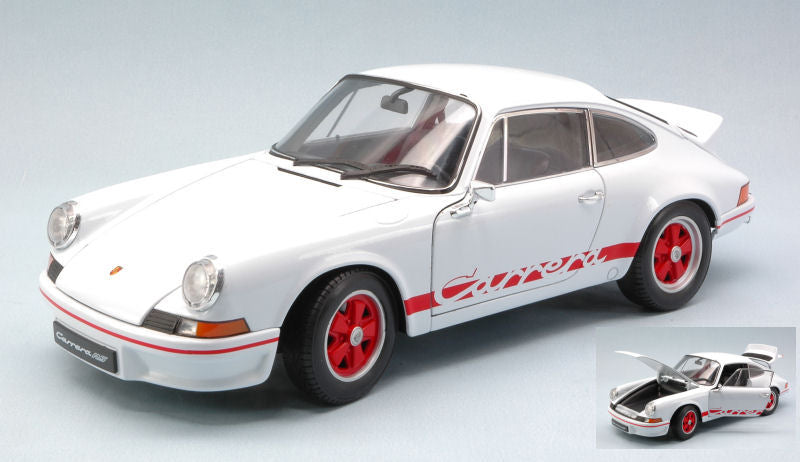 MODELLINO Welly PORSCHE 911 CARRERA RS 1973 WHITE W/RED STRIPES 1:18 MODEL SCALE WE0321 250506