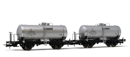 MODELLINO IN SCALA COMPATIBILE CON FS 2-UNIT PACK 2-AXLES WAGONS BIG TANK MONTECATINI LIVERY EP.III 1:87 RIVAROSSI HR6519