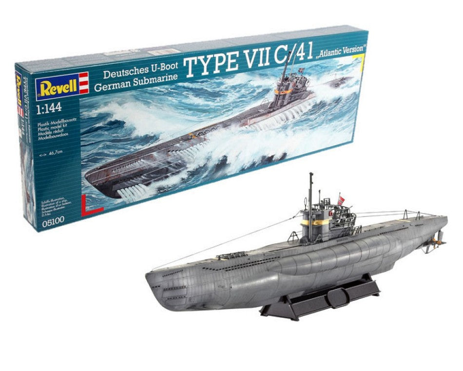 KIT DA MONTARE COMPATIBILE CON U-BOAT GERMAN SUBMARINE TYPE VII C/41 KIT 1:144 REVELL RV05100