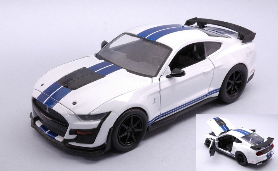FORD MUSTANG SHELBY GT500 2020 WHITE W/BLUE STRIPES 1:24 Scala 1:24 Jada Toys