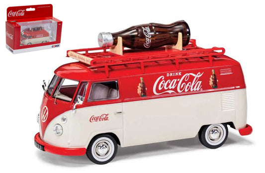 MODELLINO IN SCALA COMPATIBILE CON COCA COLA VW TYPE 2 T1 SPLIT GIANT BOTTLE VAN 1:43 CORGI CC02740