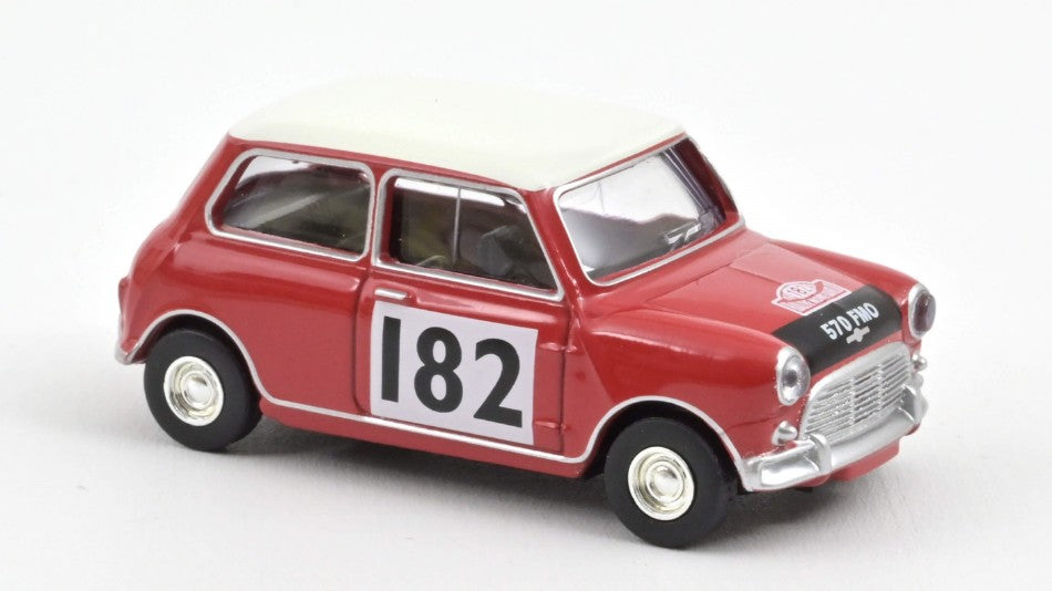 MINI COOPER S 1964 TARTAN RED WITH RACING NUMBER 182 1:54 Scale Varie Norev
