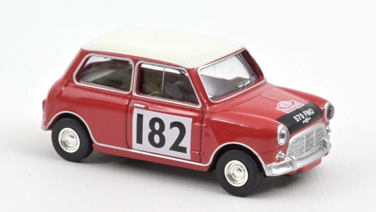MINI COOPER S 1964 TARTAN RED WITH RACING NUMBER 182 1:54 Scale Varie Norev