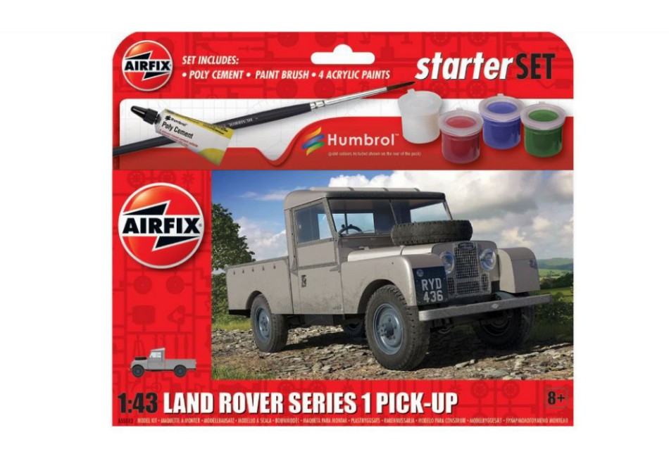 MODELLINO Airfix LAND ROVER SERIES 1 SMALL STARTER SET KIT 1:43 MODEL SCALE A55012 250506