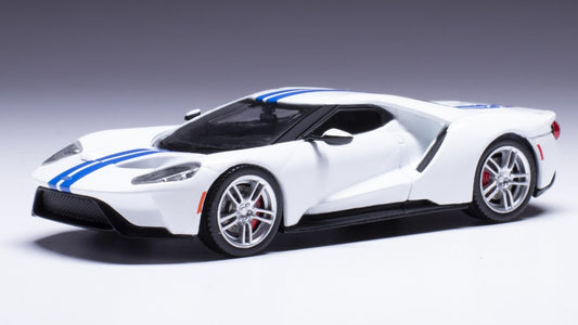 MODELLINO IN SCALA COMPATIBILE CON FORD GT HELLCAT 2017 WHITE/BLUE 1:43 IXO MODEL CLC536