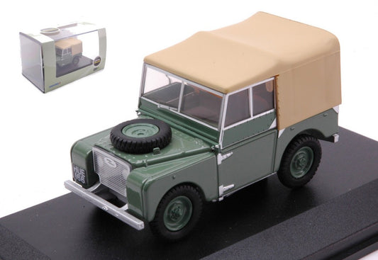 MODELLINO IN SCALA COMPATIBILE CON LAND ROVER SERIES 1 80 INCH LIGHT GREEN W/SOFT TOP BEIGE 1:43 OXFORD OXFLAN180001