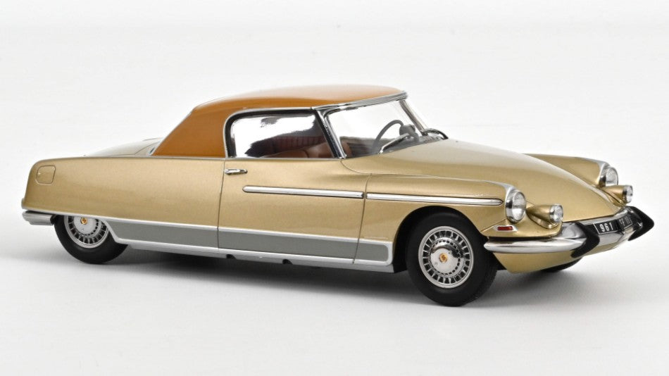 MODELLINO IN SCALA COMPATIBILE CON CITROEN DS 19 LE DANDY 1964 BEIGE METALLIC & BROWN ROOF 1:18 NOREV NV181741
