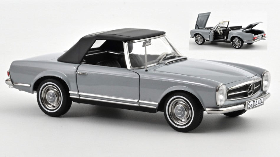MODELLINO IN SCALA COMPATIBILE CON MERCEDES 230 SL 1963 GREY 1:18 NOREV NV183990