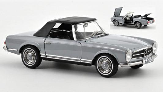 MODELLINO IN SCALA COMPATIBILE CON MERCEDES 230 SL 1963 GREY 1:18 NOREV NV183990