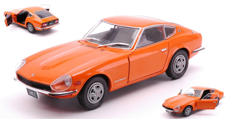 MODELLINO IN SCALA COMPATIBILE CON DATSUN 240 Z 1969 ORANGE RHD 1:24 WHITEBOX WB124198