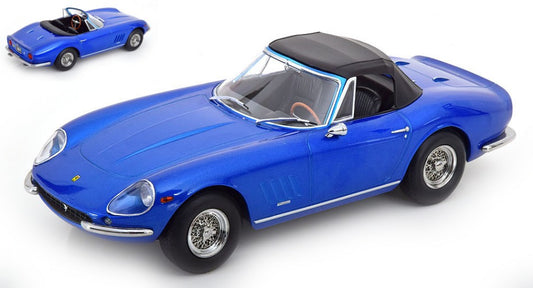MODELLINO IN SCALA COMPATIBILE CON FERRARI 275 GTB4 NART SPYDER REMOVABLE SOFT TOP 1967 METALLIC BLUE 1:18 KK SCALE KKDC180238