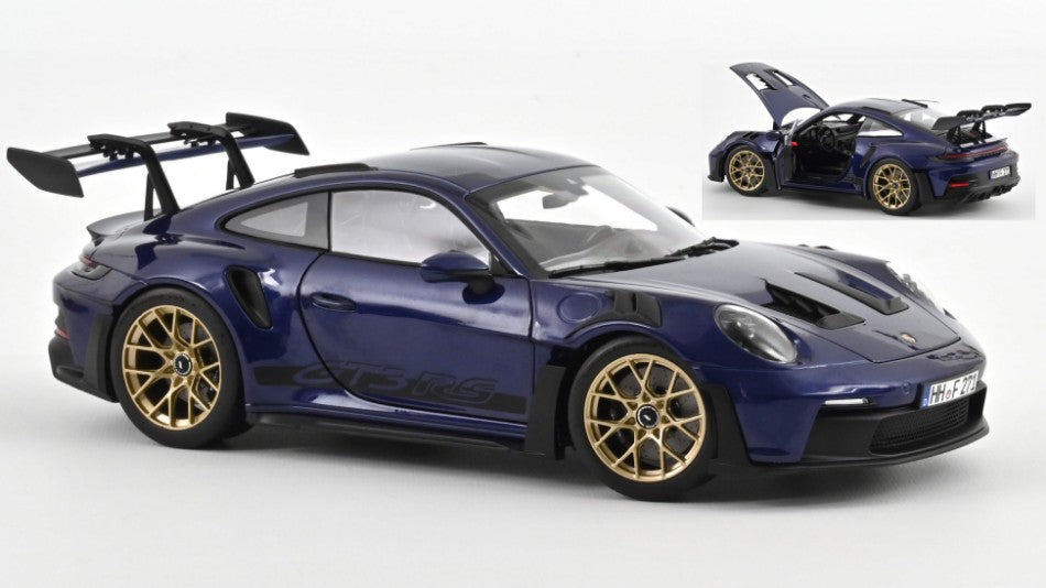 MODELLINO SCALA COMPATIBILE CON PORSCHE 911 GT3 RS 2022 MET.GENTIAN BLUE 1:18 NOREV NV187363