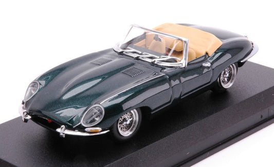 MODELLINO IN SCALA COMPATIBILE CON JAGUAR E TYPE SPYDER 1962 DARK GREEN 1:43 BEST MODEL BT9852