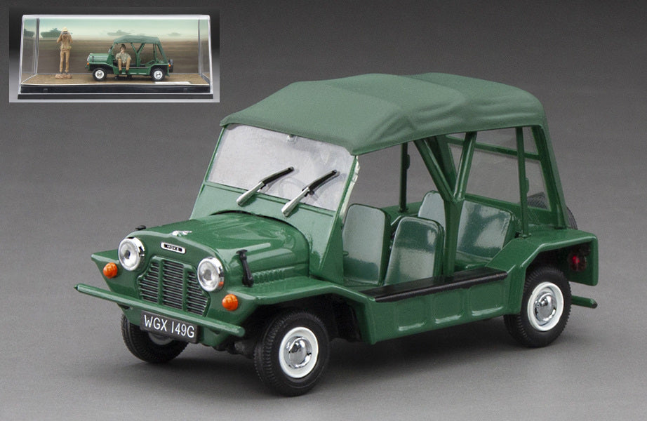 MODELLINO IN SCALA COMPATIBILE CON AUSTIN MINI MOKE 1968 GREEN W/2 FIGURES 1:43 VITESSE VE21156
