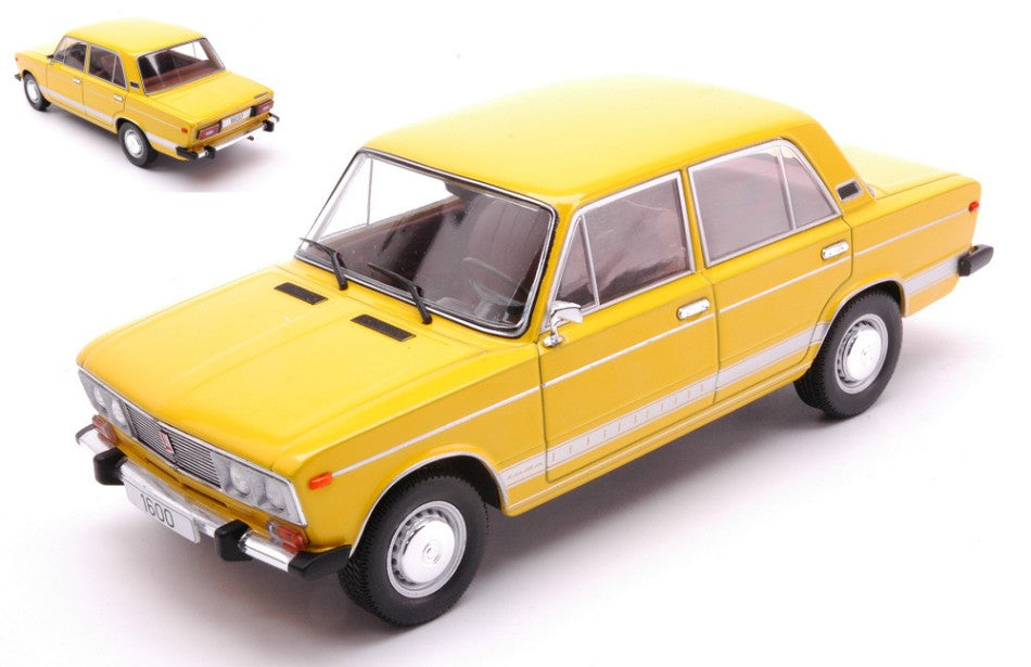 MODELLINO IN SCALA COMPATIBILE CON LADA 1600 LS 1976 YELLOW 1:24 WHITEBOX WB124202