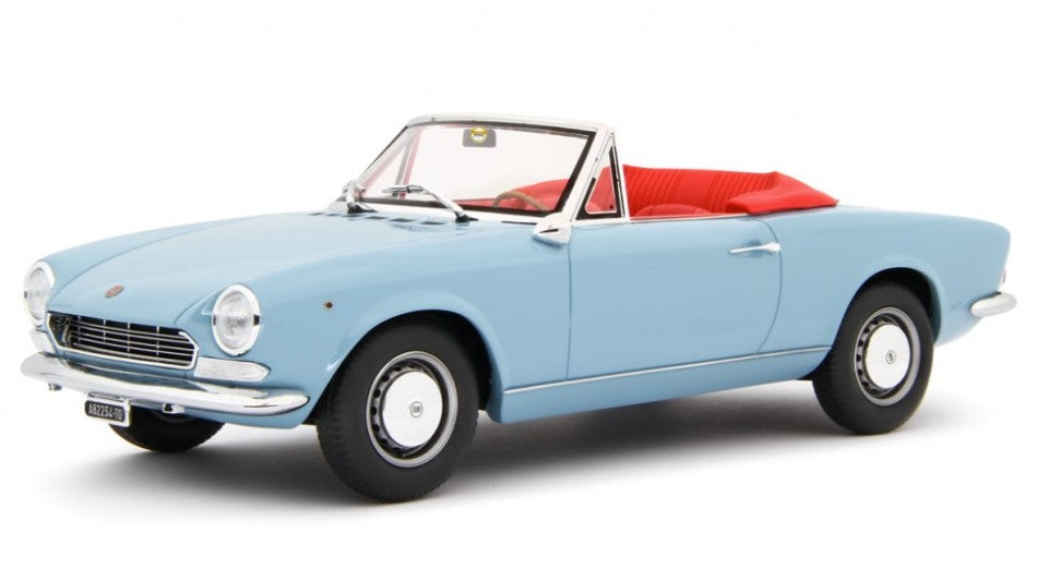 MODELLINO IN SCALA Laudo Racing COMPATIBILE CON FIAT 124 SPORT SPIDER AS (1438 CC.) 1968 LIGHT BLUE 1:18 MODEL SCALE LM172C 241217