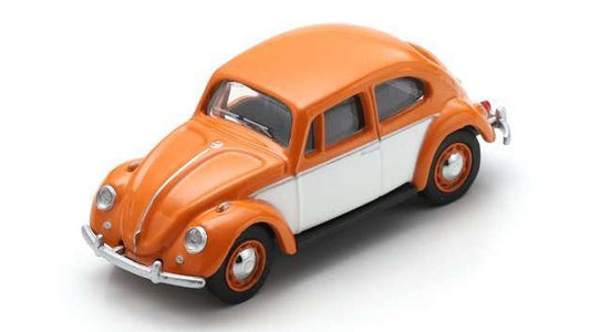 MODELLINO IN SCALA COMPATIBILE CON VOLKSWAGEN BEETLE 2-TONE ORANGE/WHITE 1:64 SCHUCO SH452037700