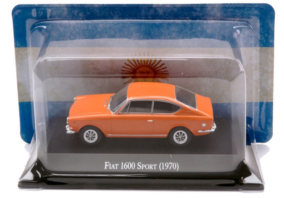 MODELLINO IN SCALA COMPATIBILE CON FIAT 1600 SPORT 1970 ORANGE 1:43 EDITORIA MAGARG84