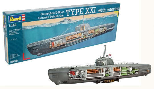 KIT DA MONTARE COMPATIBILE CON U-BOAT GERMAN SUBMARINE XXI TYPE 2540 KIT 1:144 REVELL RV05078