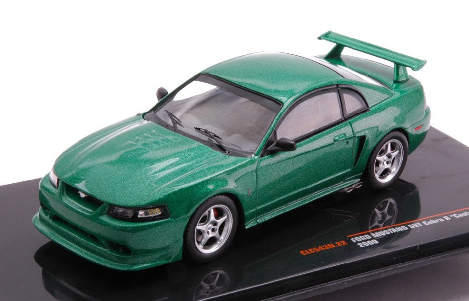 MODELLINO IN SCALA COMPATIBILE CON FORD MUSTANG STV COBRA R 2000 MET.GREEN 1:43 IXO MODEL CLC543