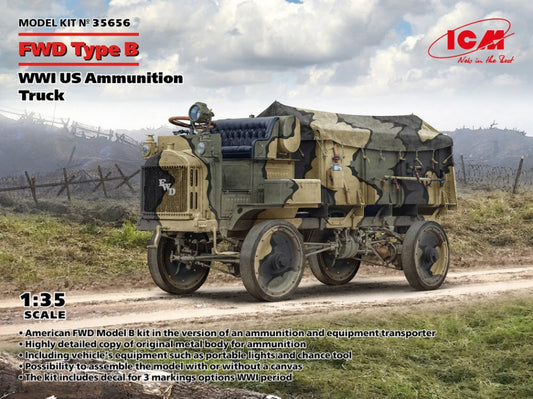 KIT DA MONTARE COMPATIBILE CON FWD TYPE B WWI US AMMUNITION TRUCK KIT 1:35 ICM ICM35656