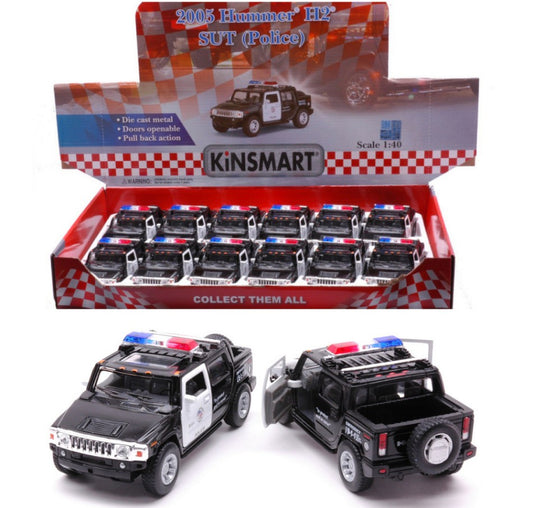 HUMMER H2 SUT POLICE cm 12 1:38 Scale Varie Kinsmart