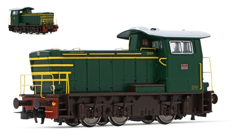 MODELLINO IN SCALA COMPATIBILE CON FS LOCOMOTIVA DIESEL DA MANOVRA LIVREA VERDE/GIALLO EP.IV 1:87 RIVAROSSI HR2931