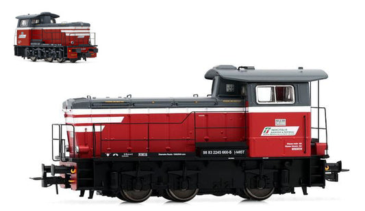 MODELLINO IN SCALA COMPATIBILE CON MERCITALIA S LOCOMOTIVA DIESEL DA MANOVRA LIVREA ROSSO/BIANCO EP.VI 1:87 RIVAROSSI HR2932