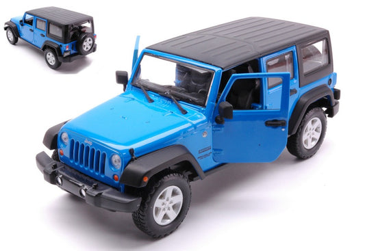 MODELLINO IN SCALA COMPATIBILE CON JEEP WRANGLER UNLIMITED 2015 BLUE 1:24 MAISTO MI31268B