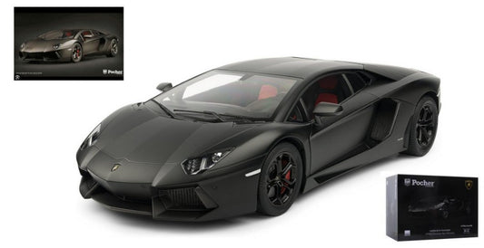 MODELLINO IN SCALA COMPATIBILE CON LAMBORGHINI AVENTADOR LP700-4 BLACK KIT 1:8 POCHER HK121F