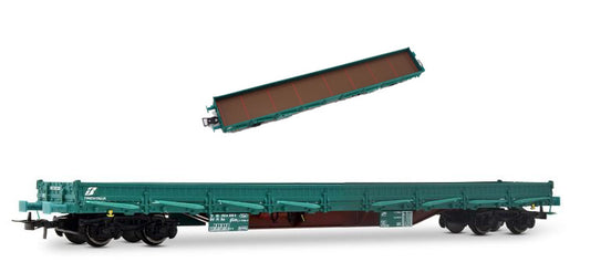 MODELLINO IN SCALA Rivarossi COMPATIBILE CON FS 4-AXLE STAKE WAGON WAGON TYPE RES GREEN LIVERY EP.VI 1:87 MODEL SCALE HR6552 241217