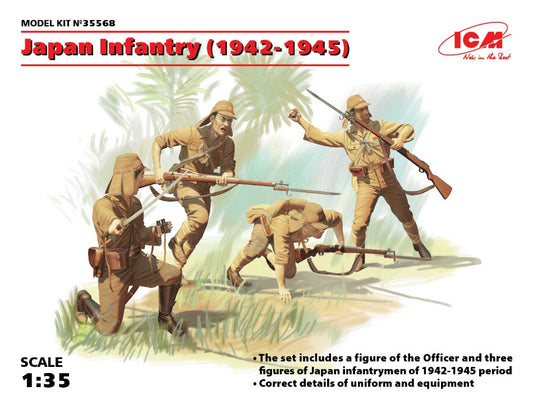 JAPAN INFANTRY 1942-1945 4 FIGURES KIT 1:35 Scala 1:35 ICM