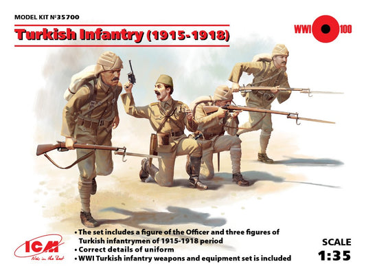 MODELLINO ICM TURKISH INFANTRY 1915-1918 4 FIGURES KIT 1:35 MODEL SCALE ICM35700 250506